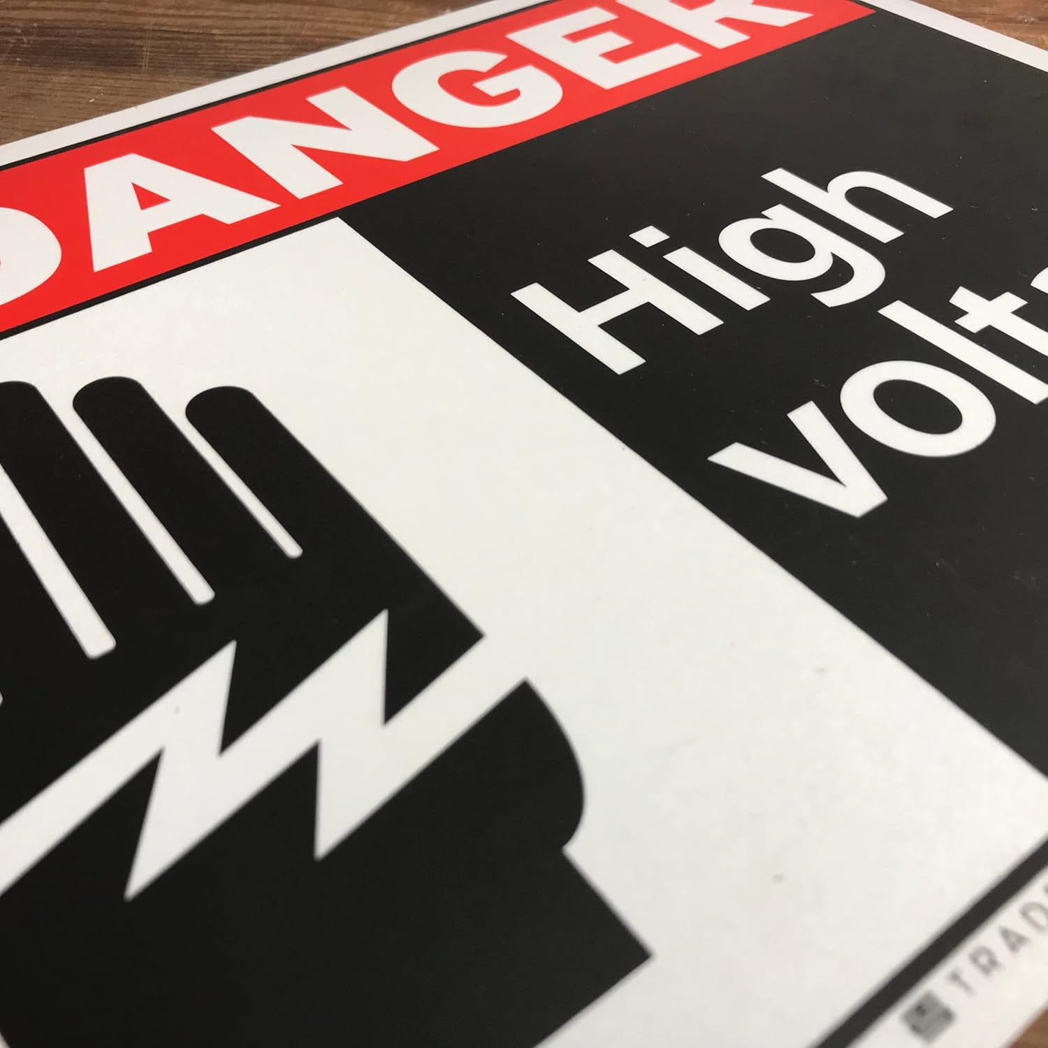 TRADESAFE Danger High Voltage Sign, Danger Sign, Quick Install Aluminum Safety Sign, Light Reflective, UV-Resistant, Waterproof, 14” X 10” Warning High Voltage Signs for Business