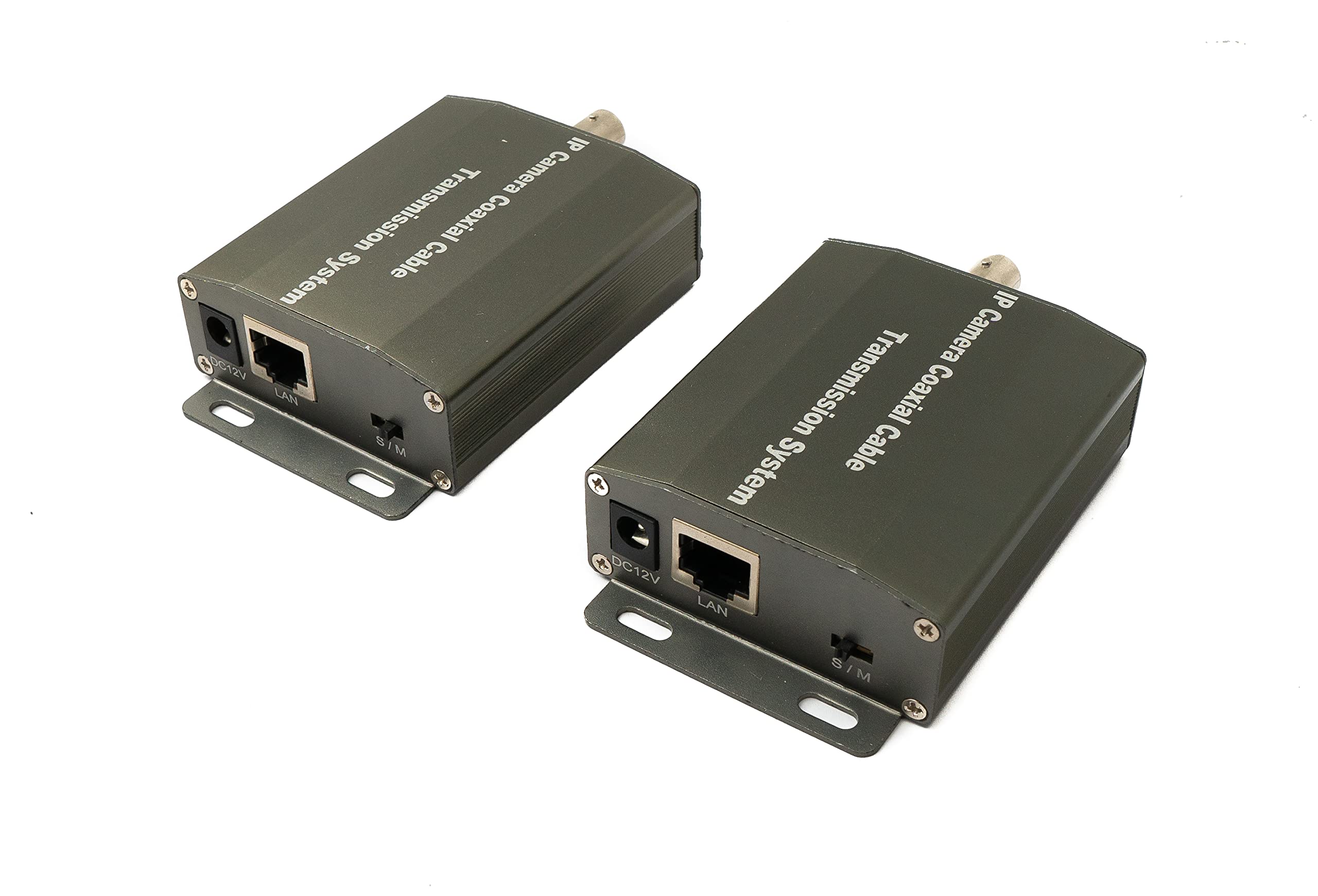 System-S UTP IP Transceiver Set LAN RJ45 zu BNC Koaxialkabel in Schwarz
