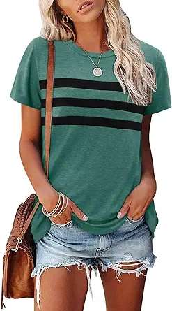 KISSMODA Summer Short Sleeve T Shirt Loose Fit Casual Dressy Women Top 2025 Trendy Ladies Fashion Blouses(S-3XL)