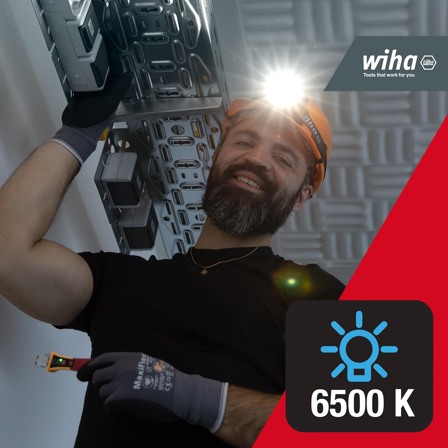 Wiha WERKZEUGE GMBH Linterna frontal de 500 lm con sensor de movimiento