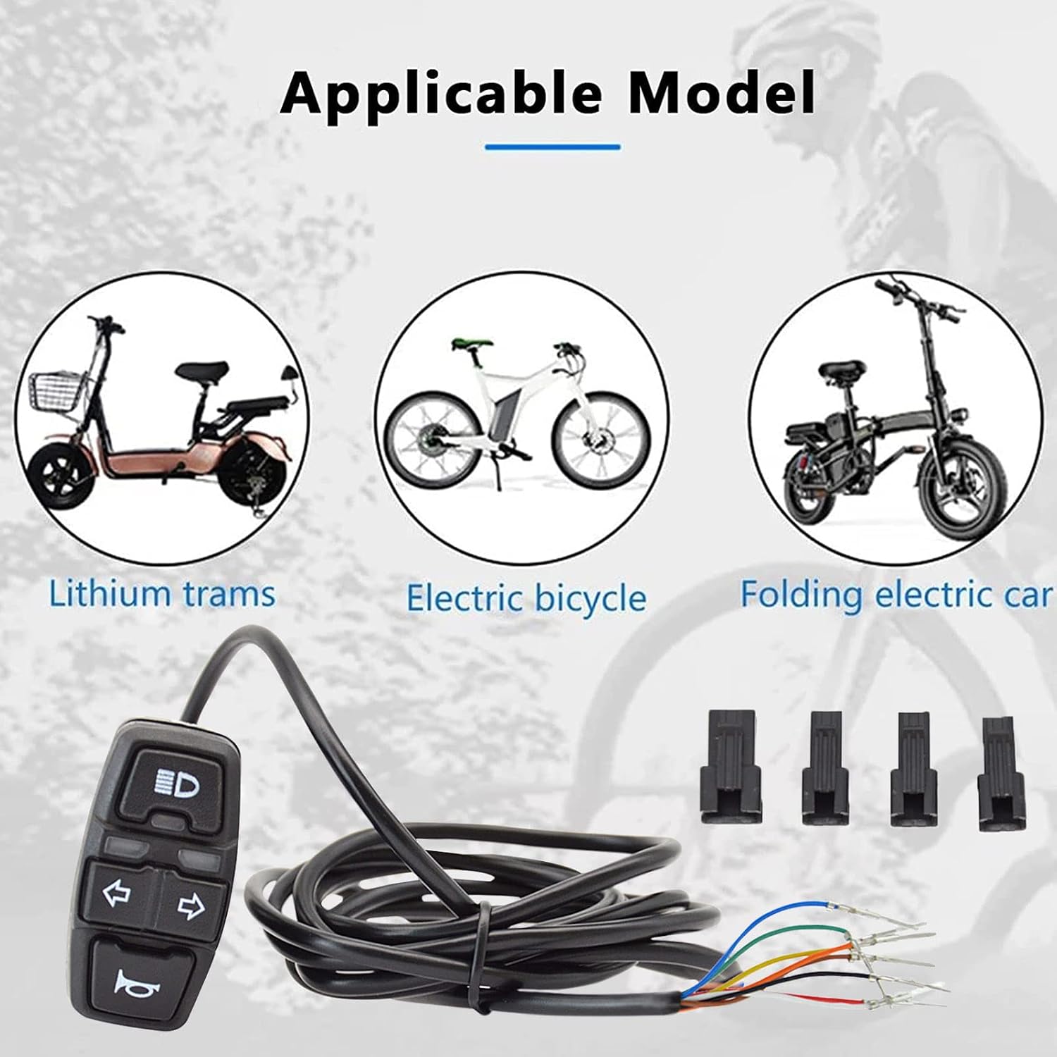 Motorcycle Turn Signal Headlight Horn Switch - 48V Waterproof Light Horn Turn Signal ON/Off Switch for Scooter Electric Bike