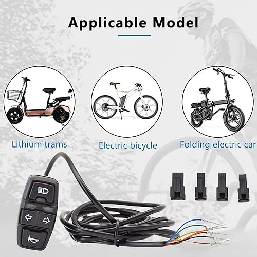 Miniatura 3 de Interruptor de bocina para faros delanteros de motocicleta, 48 V, impermeable, interruptor de encendidoapagado para scooter bicicleta eléctrica