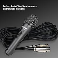 Vista 6 de TAKSTAR Micrófono de mano - Micrófono dinámico cardioide con interruptor de encendido/apagado, cable de 19.6 pies, cable de 1/4 pulgadas a XLR