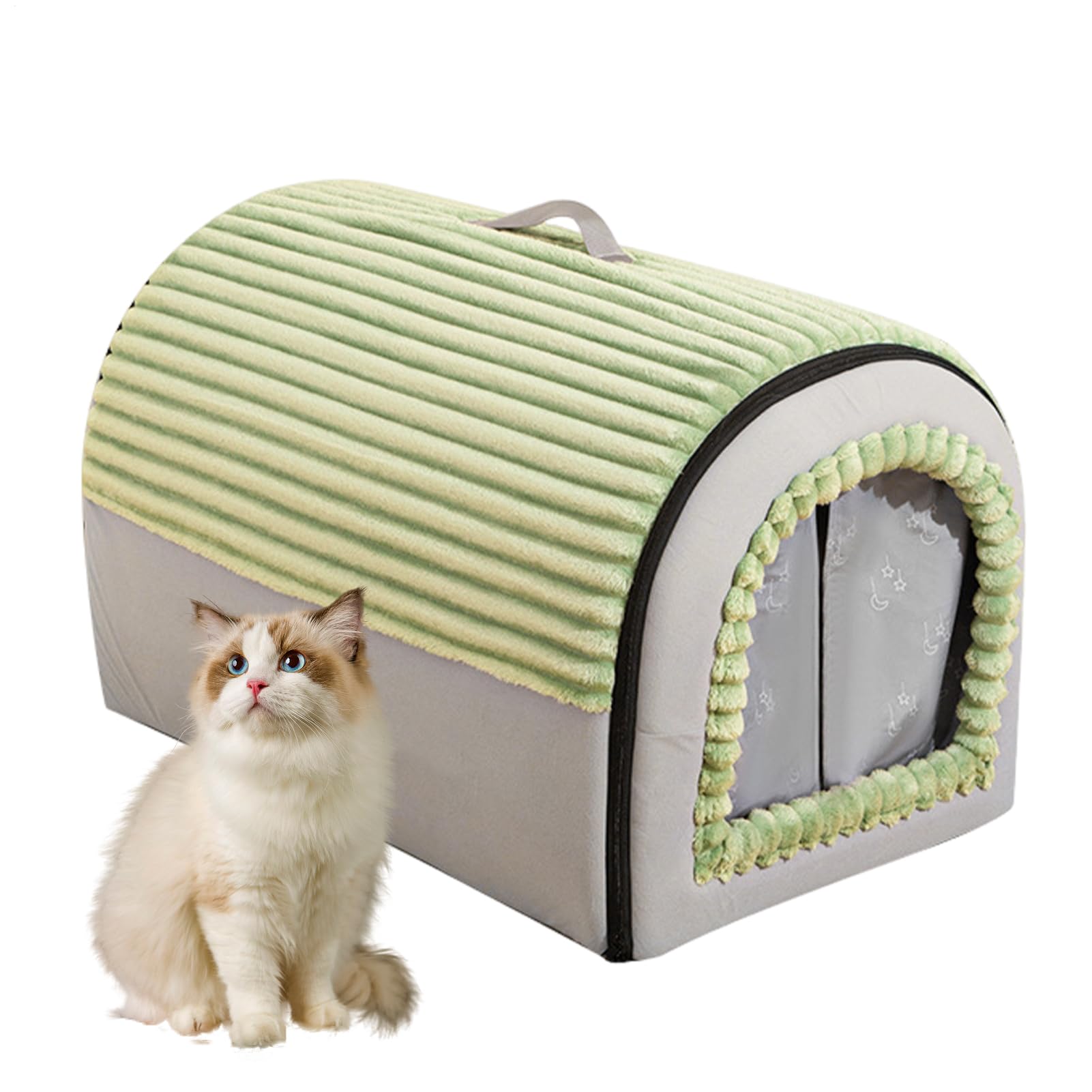 Katzenbett Höhle,Abnehmbarer Unterschlupf,Waschbares Katzenhaus | Für Welpen Kätzchen Kleintiere Zuhause Wohnzimmer Schlafzimmer Spielbereich
