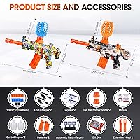 Vista 3 de Juego de 2 bolas de gel eléctricas, juguete automático de salpicaduras de gel con 100000 cuentas de agua ecológicas, juguete de bola de agua