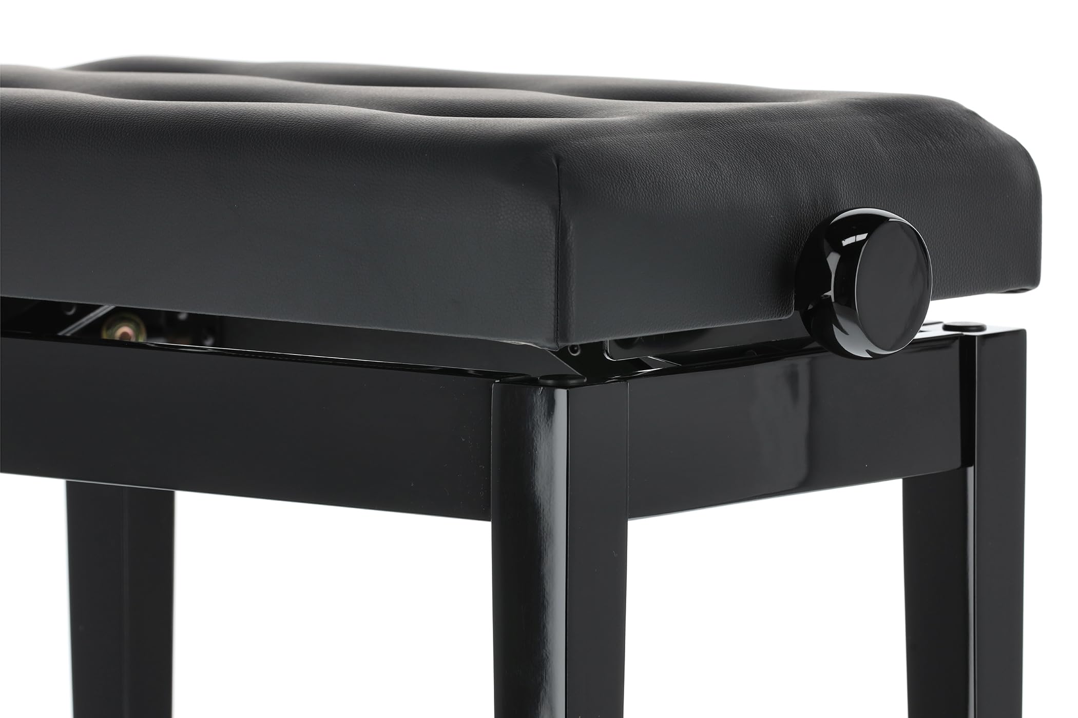 Title: GEWA Pianobank Delux (legno massiccio, carico di rottura di 2 tonnellate, seduta di 52x30 cm, preciso meccanismo a forbice, altezza da 48 a 57 cm, rivestimento in similpelle), nero lucido