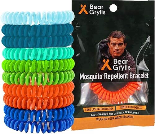 Bear Grylls Pulseras repelentes de mosquitos para adultos y niños, bandas naturales sin DEET, envueltas individualmente