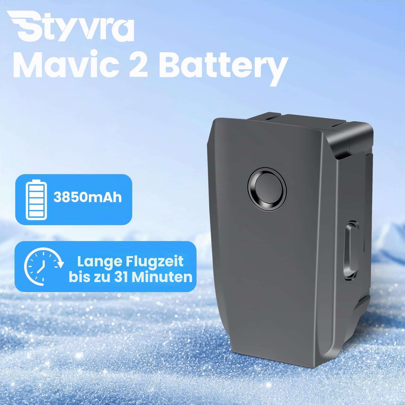1 Stück 3850mAh Intelligent Flight Mavic 2 Akku, kompatibel mit Mavic 2 Pro, Mavic 2 Zoom, Mavic 2 Enterprise Advanced Drohne, Maximale Flugzeit 30 Minuten