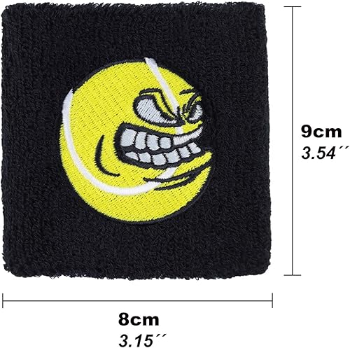 Miniatura 2 de Banda para sudar al aire libre para muñeca, bordada, absorbente de sudor, banda de brazo negra de tela de rizo para deporte