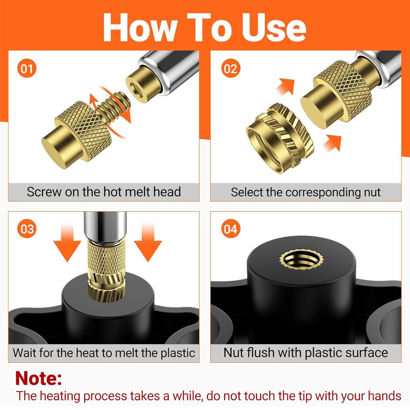 Heat Insert Tool, Soldering Iron Set, Heat Resistant Heater Adapter Kit with Welding Components, Precision Tools for Home Use, 3D Printing Projects, and Printed Circuit Board Work