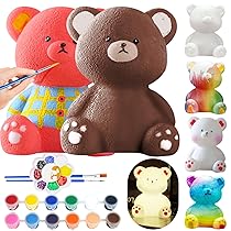 ONLYFUN Kit Creativo Fai-da-Te – Orso 3D per Ragazze dai 6 ai 12 Anni – Lampada da Colorare da Usare come Luce Notturna – Il Regalo di Compleanno Perfetto per Ragazze(2 Pack)