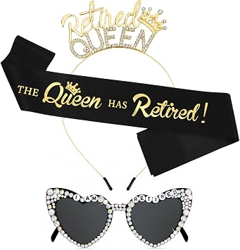 JATEBI 3 PCS Black Retirement Gifts for Women Retirement Party Decorations