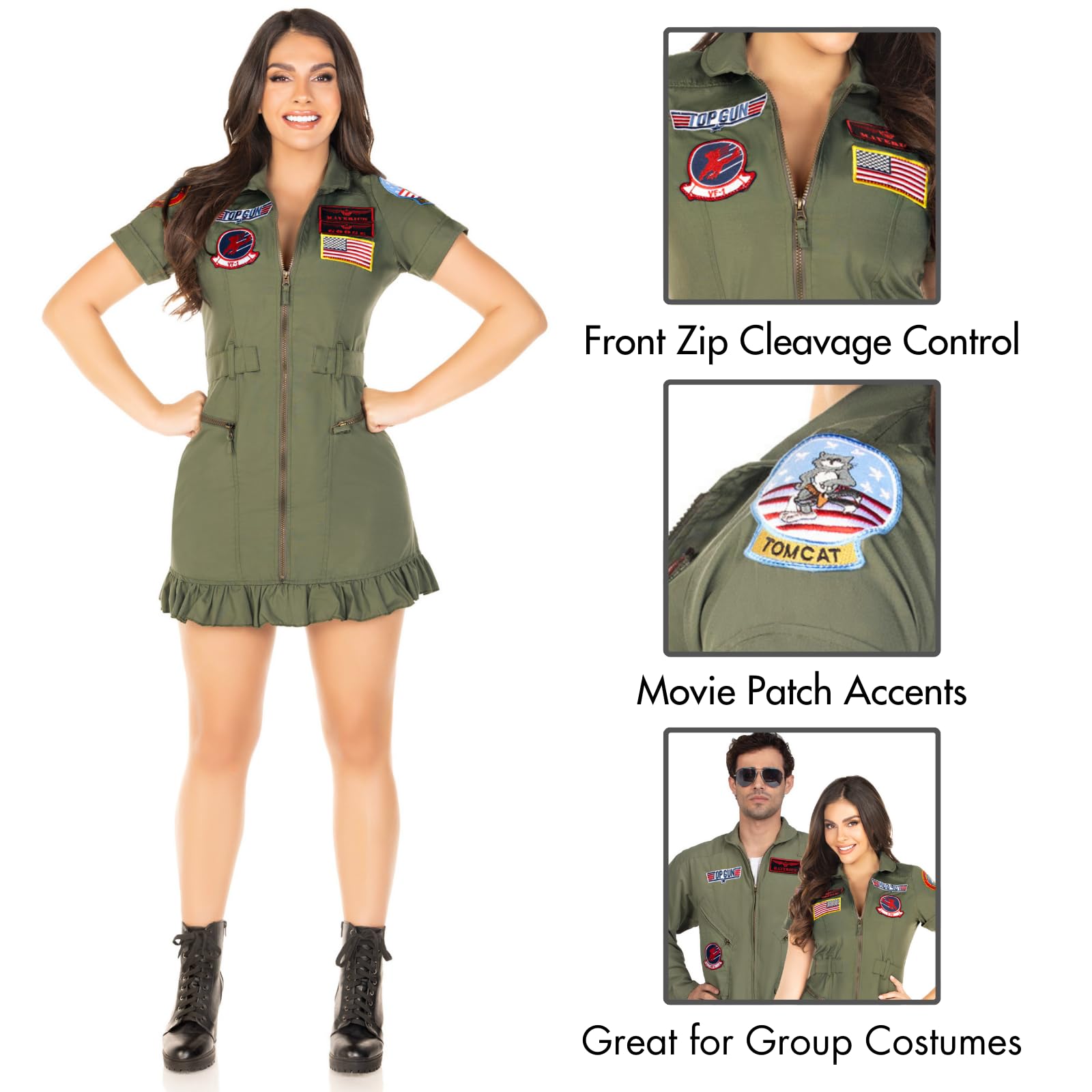 Leg Avenue Costume da donna con licenza Top Gun Flight Dress