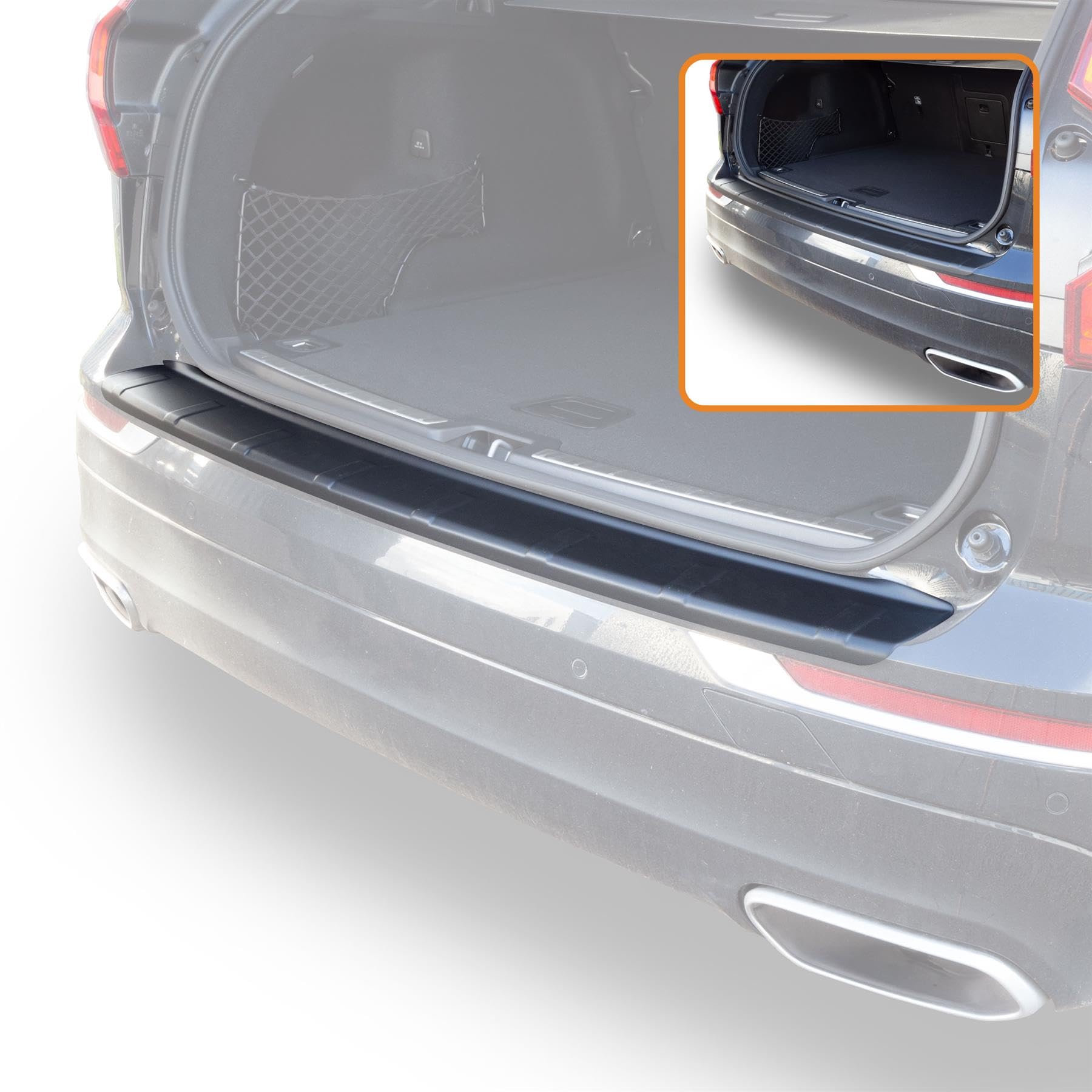 Travall Ladekantenschutz Kofferraum für Volvo XC60 (2017-) Selbstklebend Kratzschutz 100% Perfekte Passform Stoßstangenschutz, Einfache Montage Schwarzer ABS-Kunststoff für den Kofferraum Ladekant