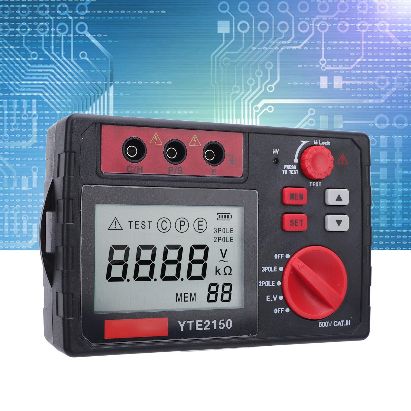 Elektryczne Urządzenie Pomiarowe Megaohm, Amortyzowany -tester Insulacji do Instalacji Elektromechanicznej (Wtyczka UE 110-240V)