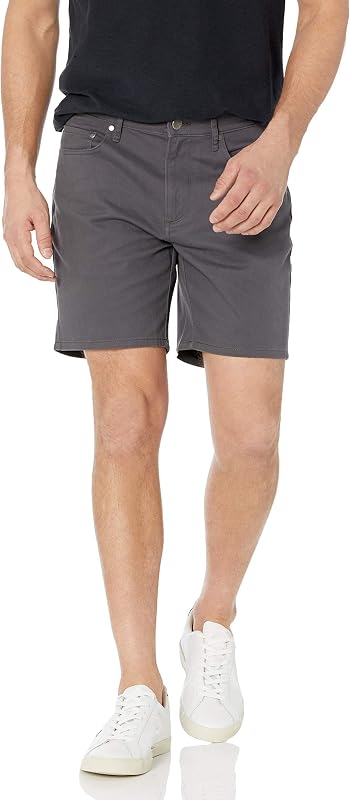 Amazon Essentials Pantalones cortos elásticos con entrepierna de 7" y 5 bolsillos para hombre