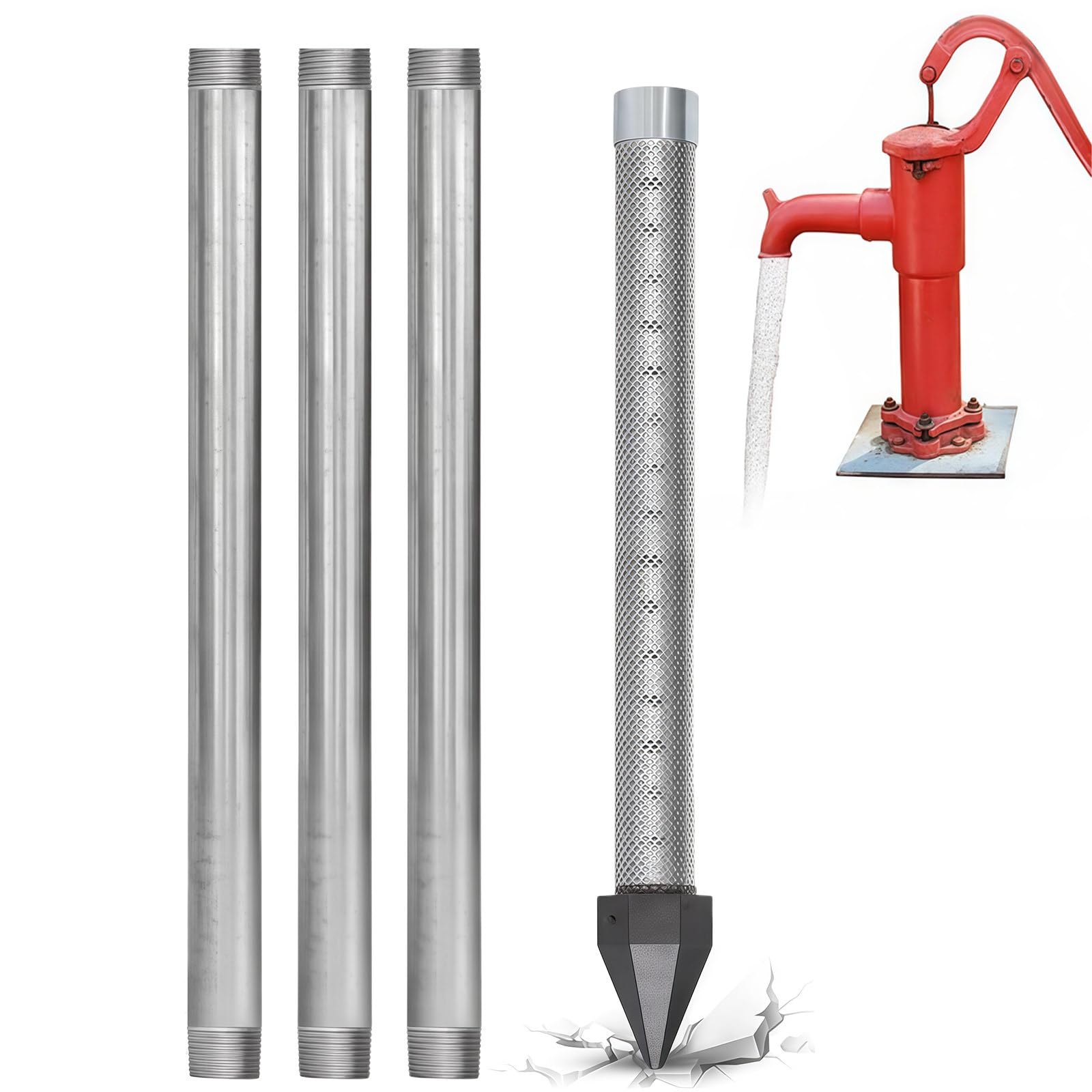 Bangbangji Multicolor 1/4" Well Drive Point Kit, For Farm Wells 3+1Kit-4M