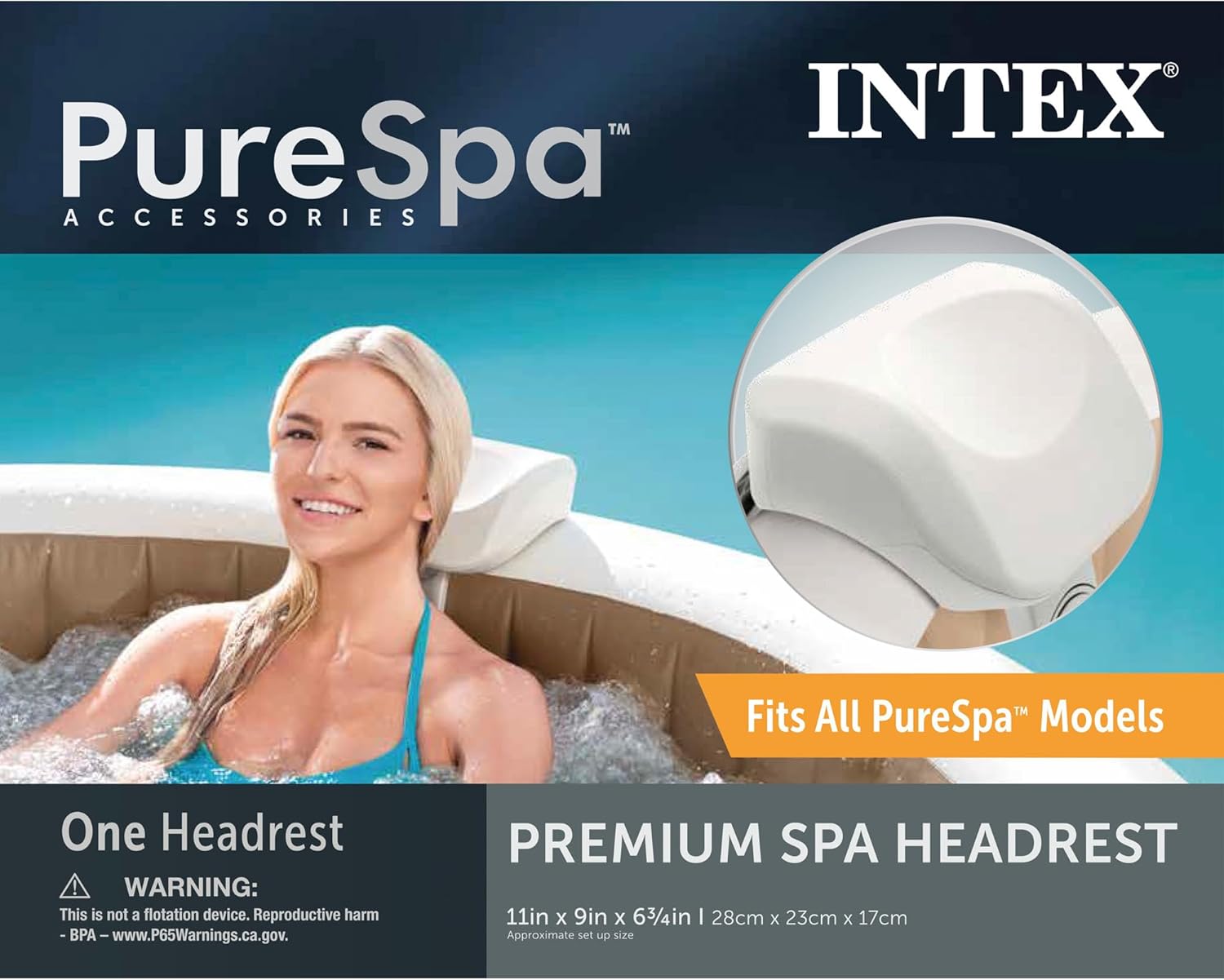 Intex 28505E PureSpa Soft Cushioned Foam Headrest Pillow Hot Tub Spa Accessory, Easily Moved and Adjusted, Compatible with All PureSpa Models, White (Pack of 3)