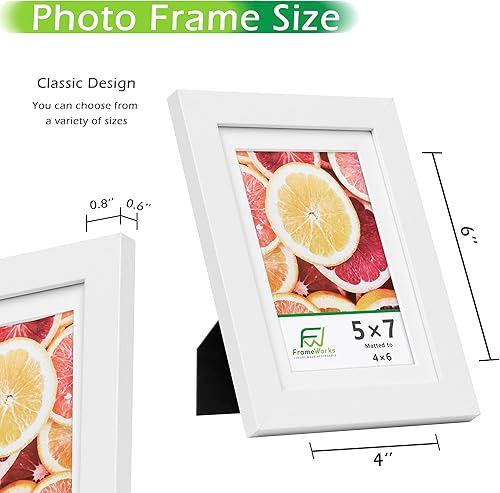 Vista 58 de FrameWorks Marcos de fotos clásicos de madera de 11 x 14 a 8 x 10 pulgadas con vidrio templado, roble natural, paquete de 6