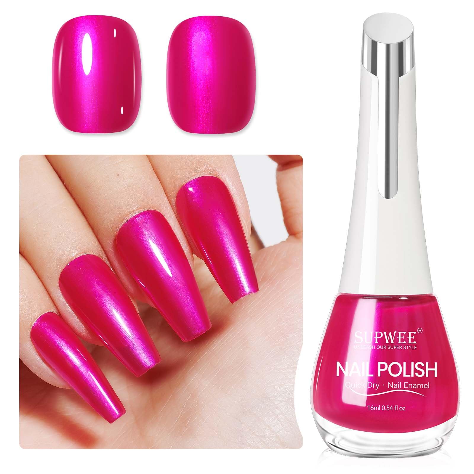 SUPWEE Aurora Nagellack Mit glänzendem Glanz, 16ML Oil Based Nail Polish Gel Langanhaltender schnelltrocknender Nagellack Ohne UV Lampe DIY Nail Art Maniküre