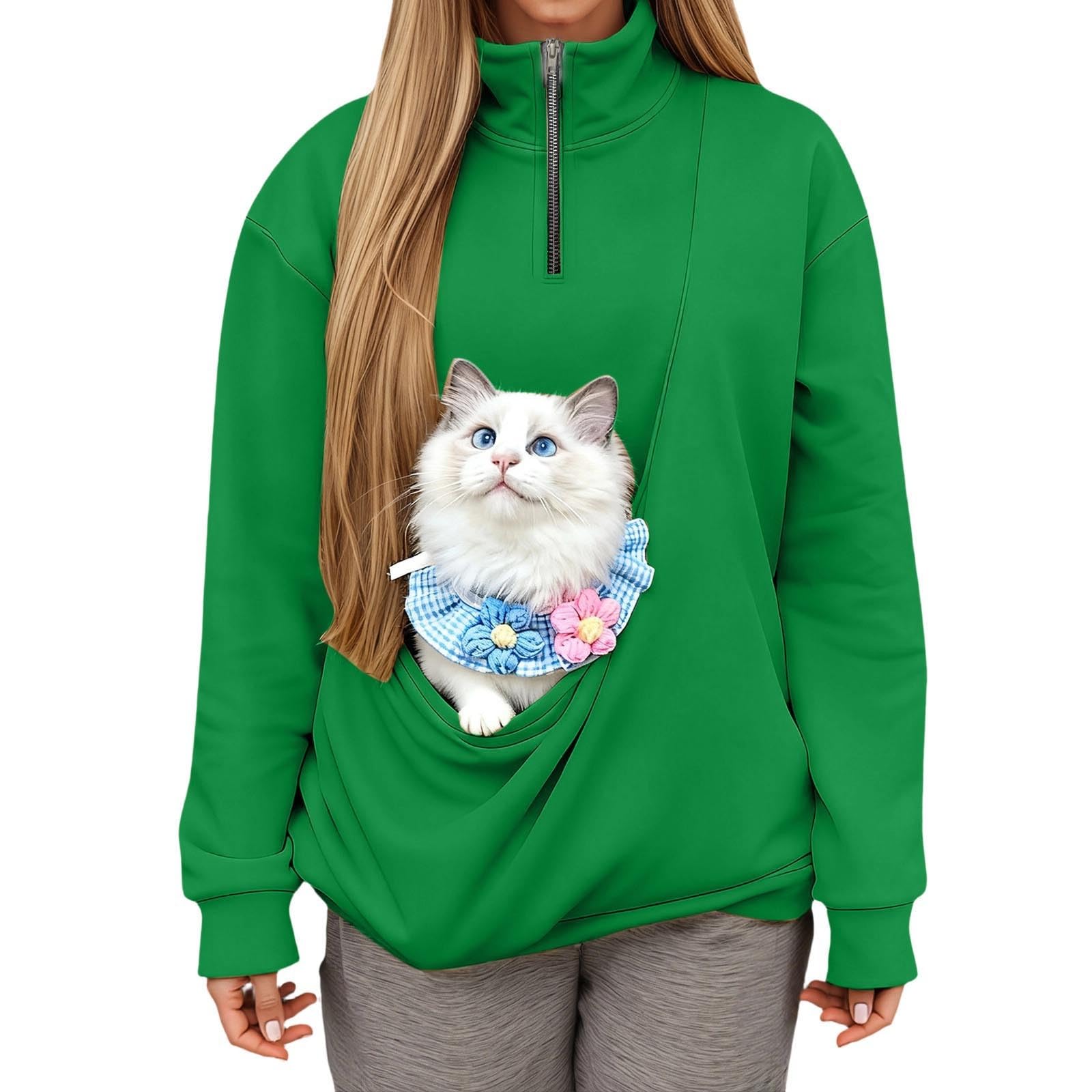 Sudadera de forro polar con bolsillo de gato para tardes de sofá 8
