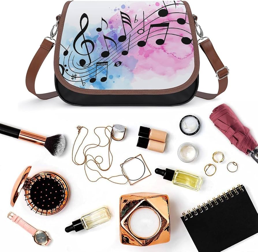 Amazon.co.jp: ショルダーバッグ ピアノ柄 音楽柄 音符柄 ワン