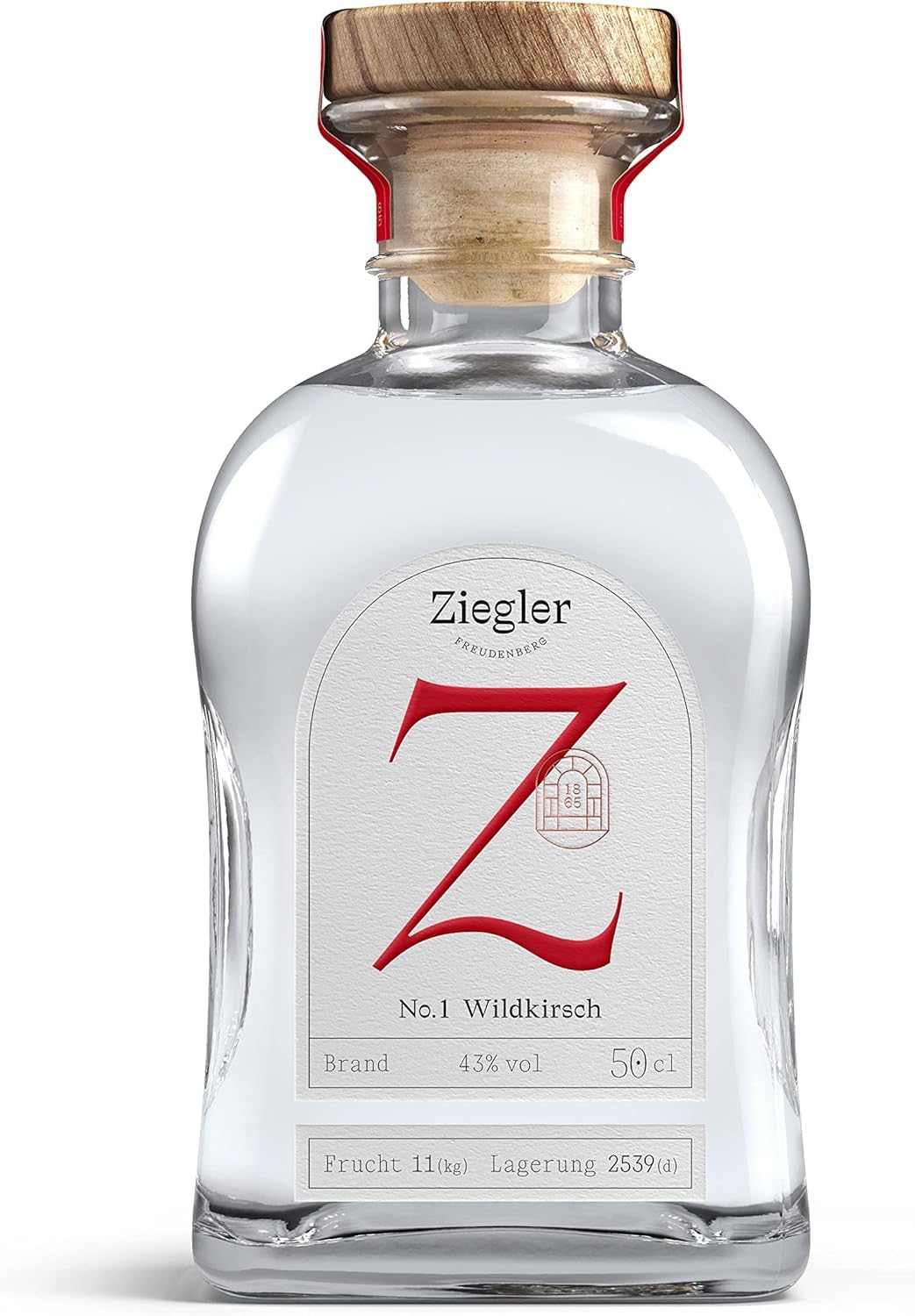 Ziegler No. 1 Wildkirsch Obstbrand 43% (1x 0,5l) - Edler Kirschbrand mit intensivem Fruchtaroma