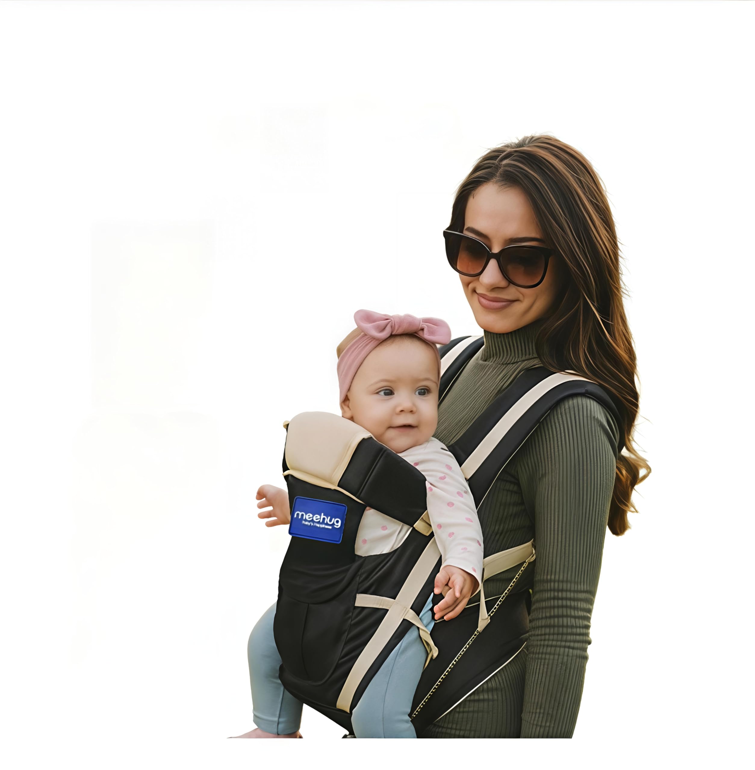 MEEHUG Premium 4-in-1 Adjustable Hands-Free Baby Carrier and Sling Bag with Secure Buckle Straps and Comfortable Head Support, Suitable for Infants Aged 0-18 Months. | Color : Navy Blue-image-5