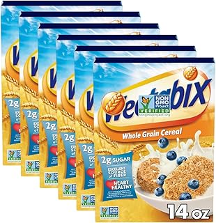 Whole Grain Wheat Biscuits Cereal – Lightly Sweetened, High Fiber Breakfast or Snack – 14 oz Box – 6 Pack