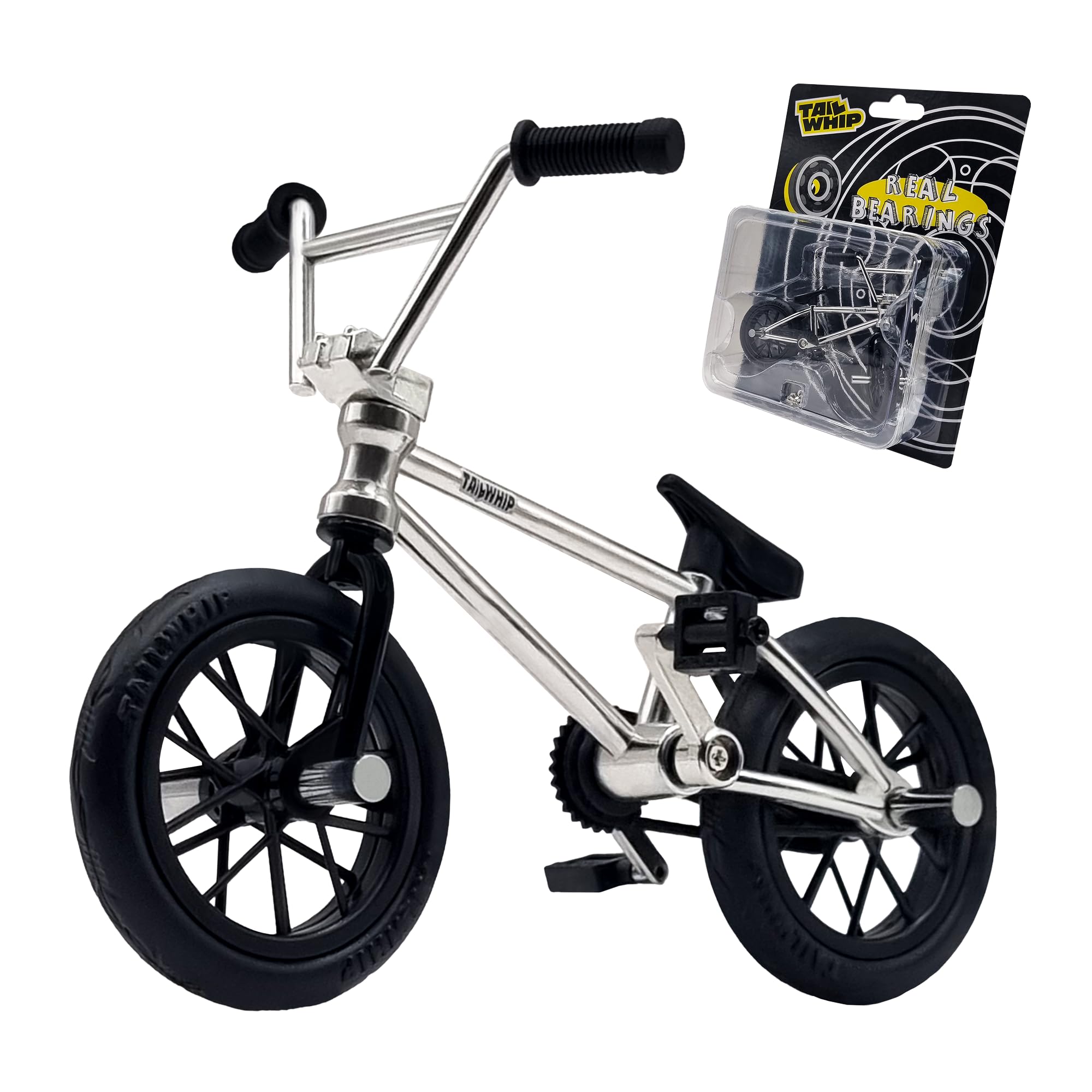 TAILWHIP PRO Finger Scooter with Ball Bearings – No Wobble Design, Smooth Ride, Customizable Deck Stickers, Durable Metal Trick Scooter for Kids & Adults, Orange Gloss
