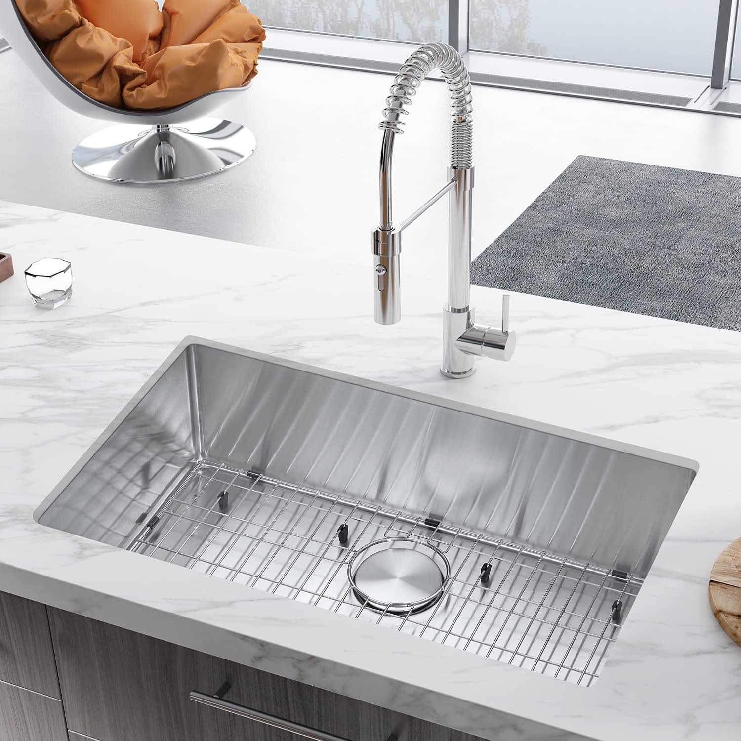 Buy 30 Undermount Kitchen Sink Stainless Steel Handmade Single Bowl Sink With Strainer And Decorative Drain Cover Cut Out Template Paper And Basket Strainer Online In Turkey B0993m7yzn