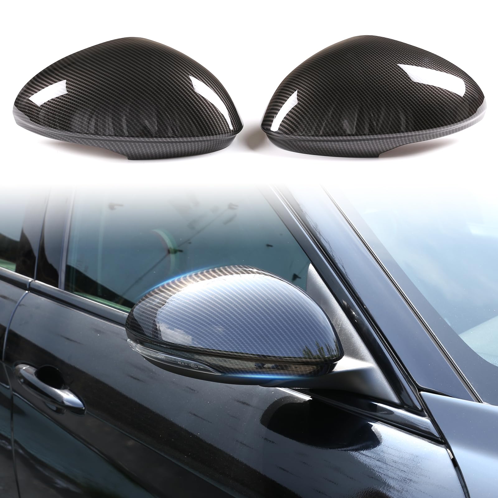 1 Paia In Fibra di Carbonio Stile Aletta Specchio Copre Auto Laterale Copertura Dello Specchio Retrovisore Copertura Trim per Alfa Romeo Giulia 2017-2018-2022