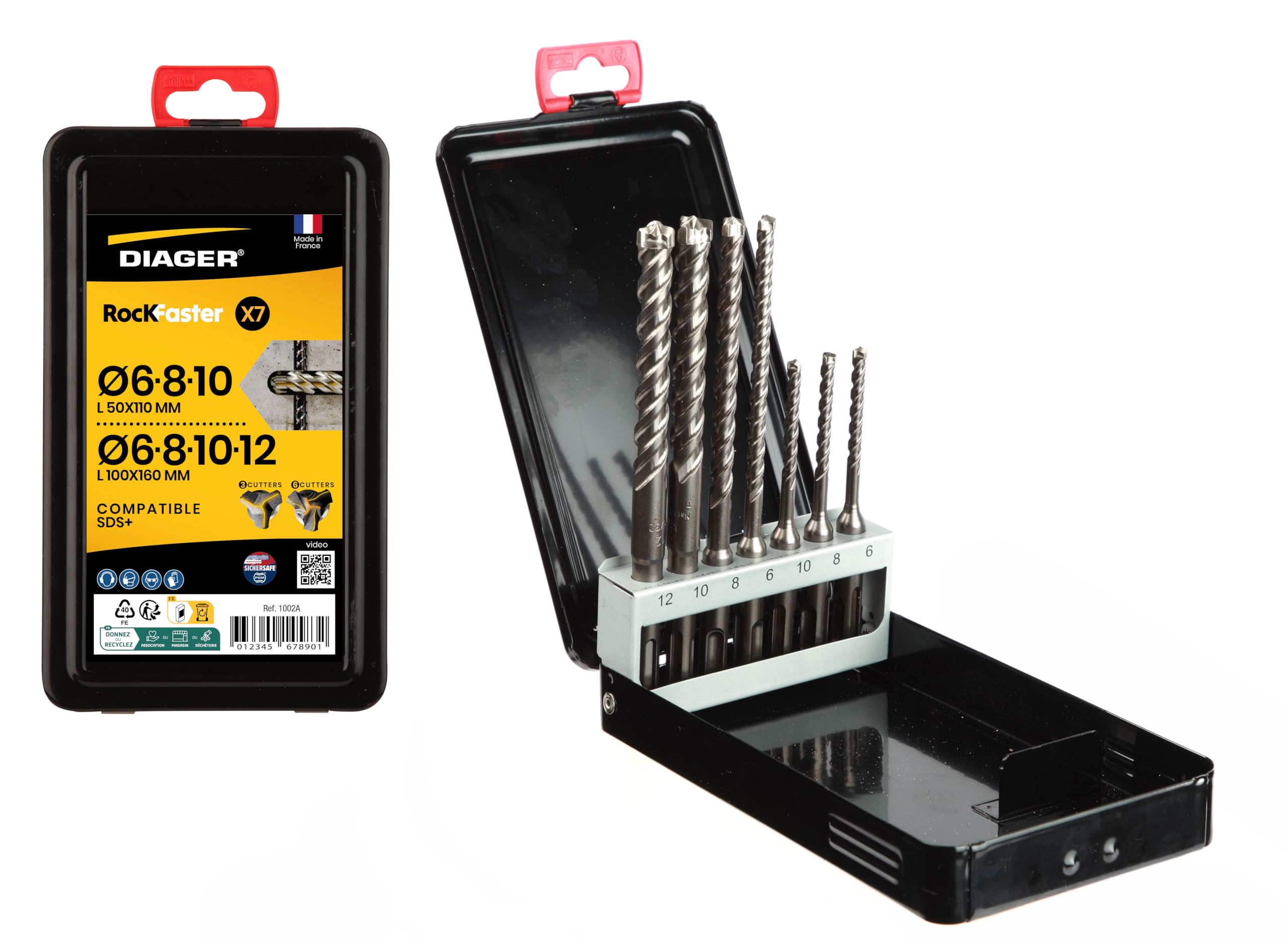 Coffret 7 forets béton ROCKFASTER SDS Plus Diager