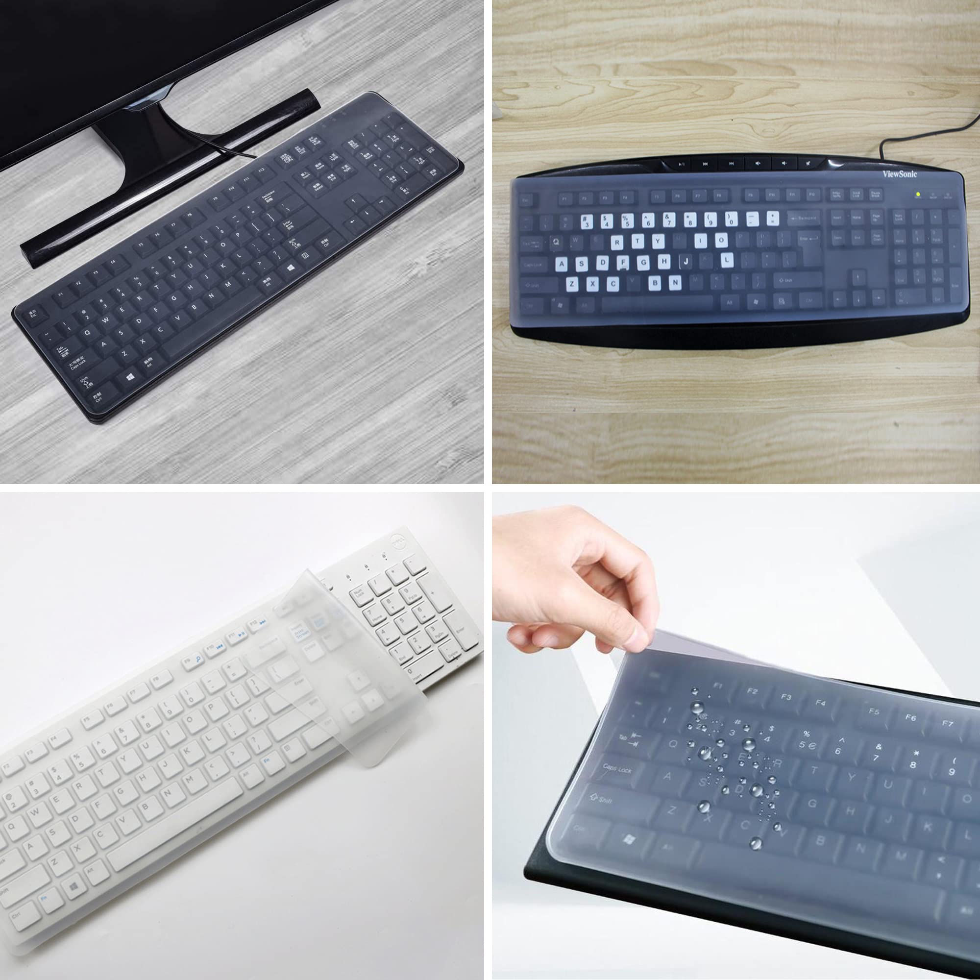 4 x Copritastiera trasparente per computer, protezione tastiera, per PC