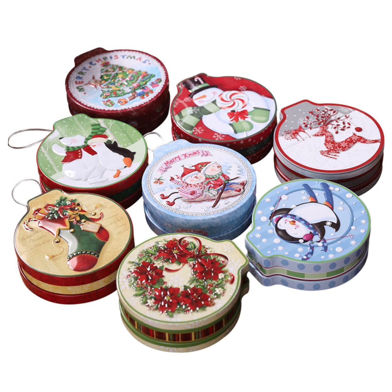 MAGICLULU Lot De 2 Boîtes De Noël En Fer Pour Boîtes À Biscuits De Noël