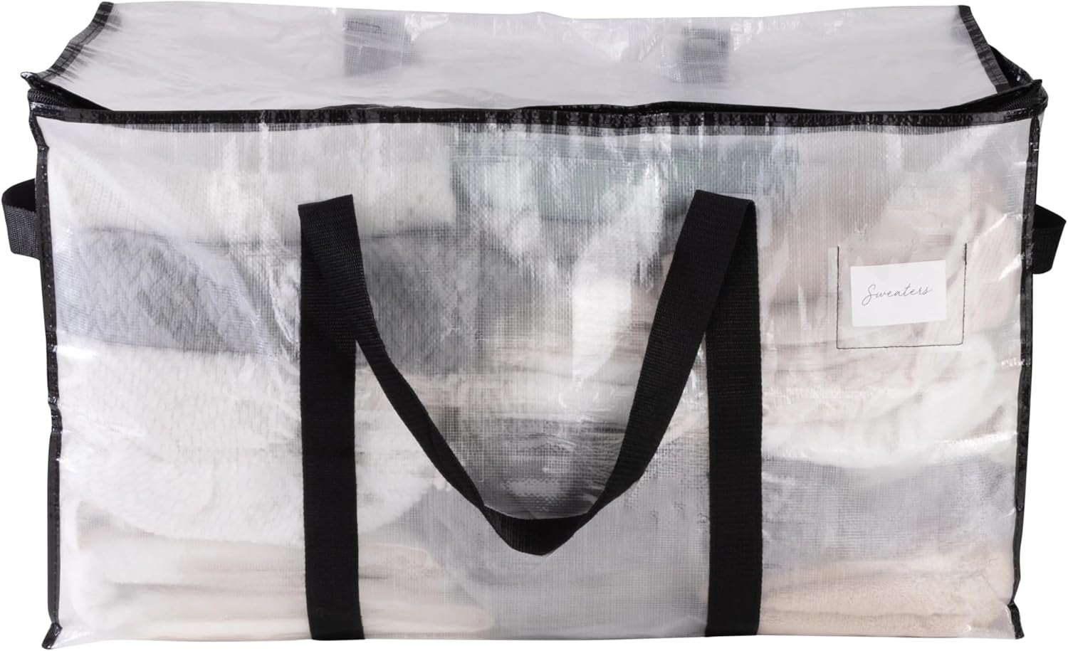 6 Pack Heavy Duty Clear Storage Bags, Extra Large Moving Bags with Double Zipper and Reinforced Handles, Waterproof Packing Totes for Clothes, Bedding, Dorm Storage - Clear