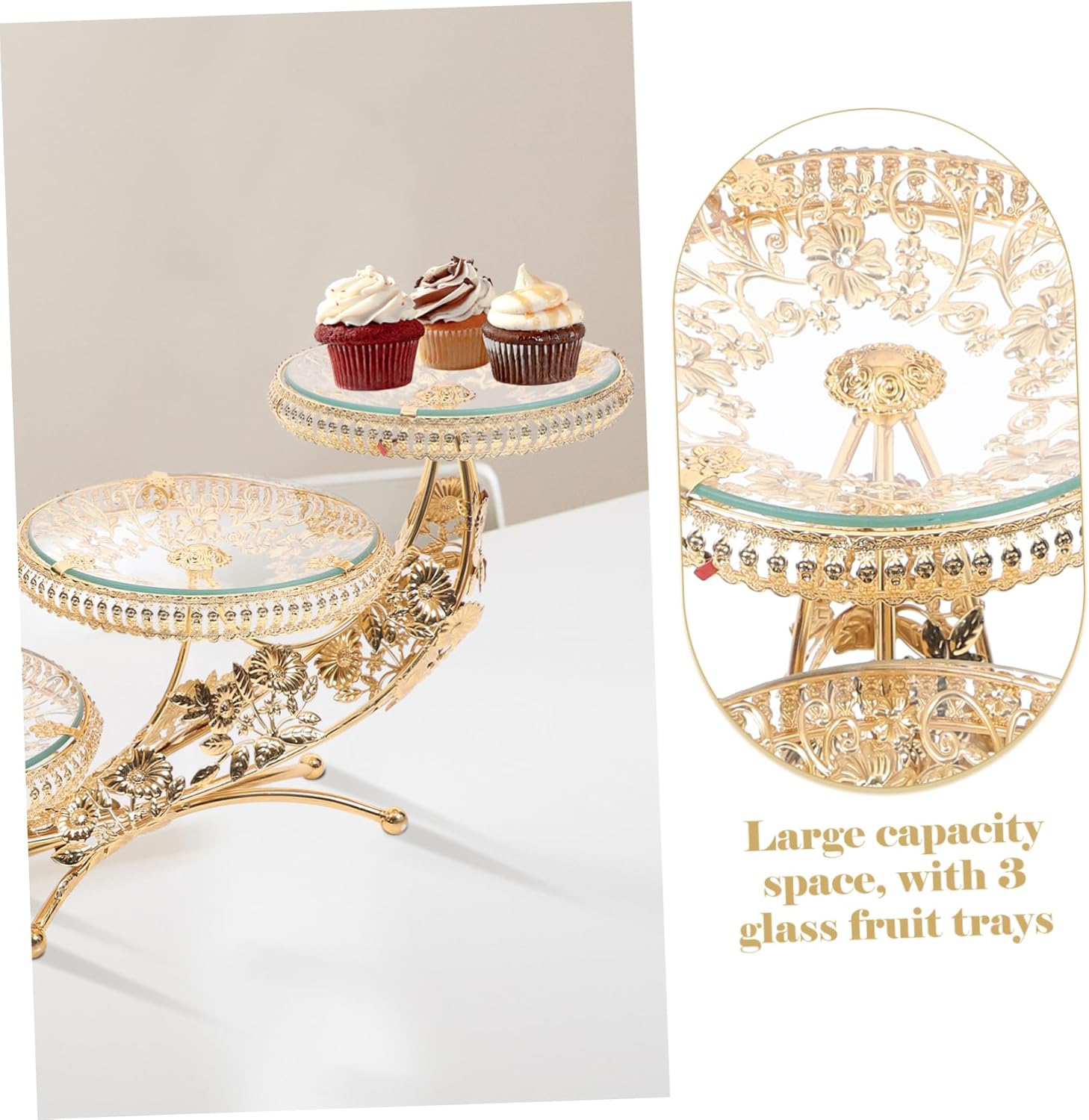 1pc Elegant Crystal Glass Dessert Storage Tray Stylish Cake Stand Cupcake Holder for Fruits Snacks and Home for Parties Weddings and Special Occasions