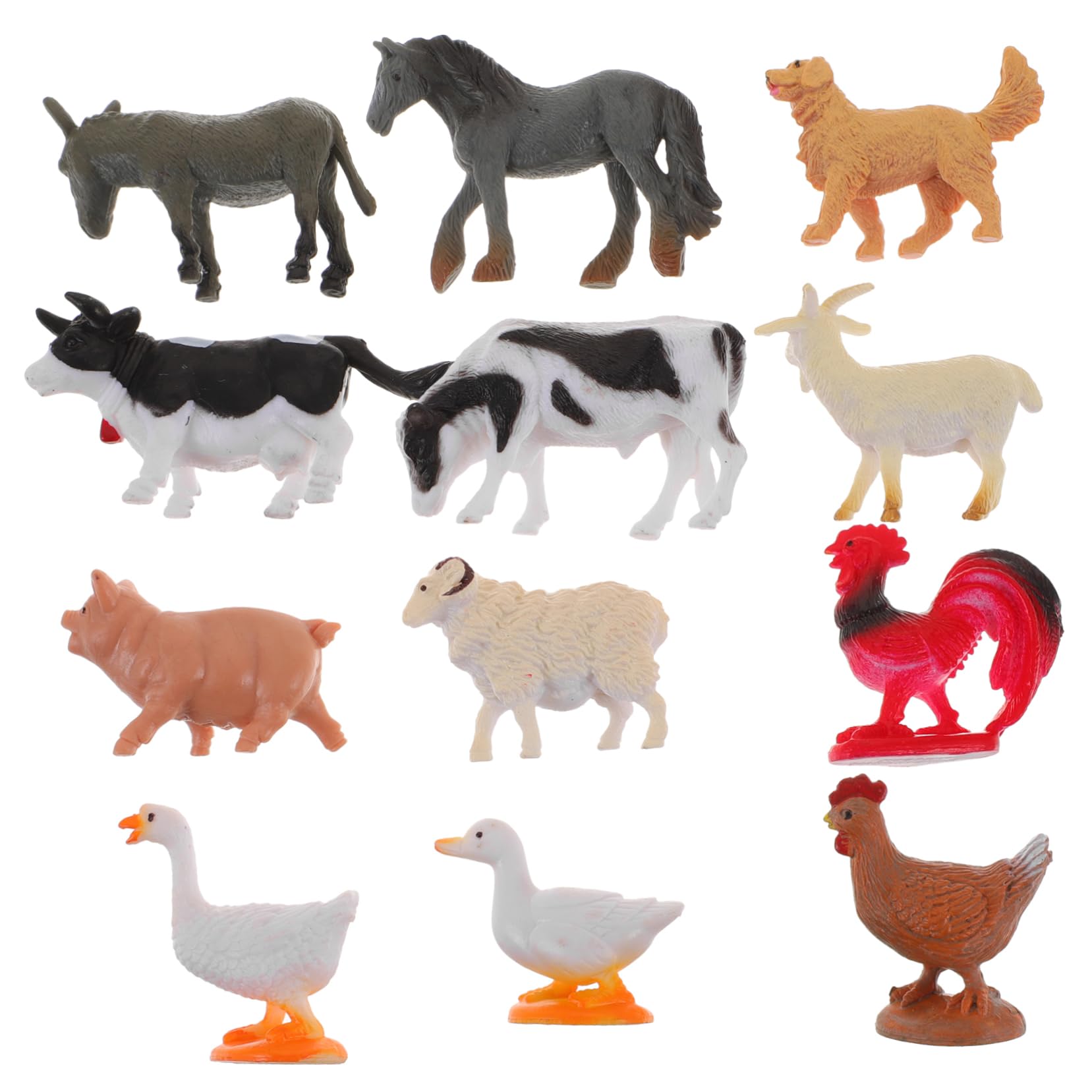Zerodeko 36pezzi Miniature Animal Figurines Simulazione Di Animali Per Decorazione e Paesaggi Modelli Per Terrari e Decorazioni Domestiche Di Statuine Di Animali Della Fattoria
