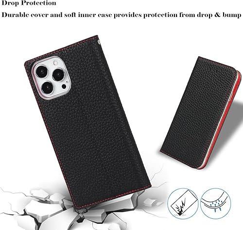 Miniatura 6 de Havaya Funda para iPhone 13 Pro con tarjetero para mujeres y hombres, de piel sintética, con ranuras para tarjetas de crédito, soporte a prueba de