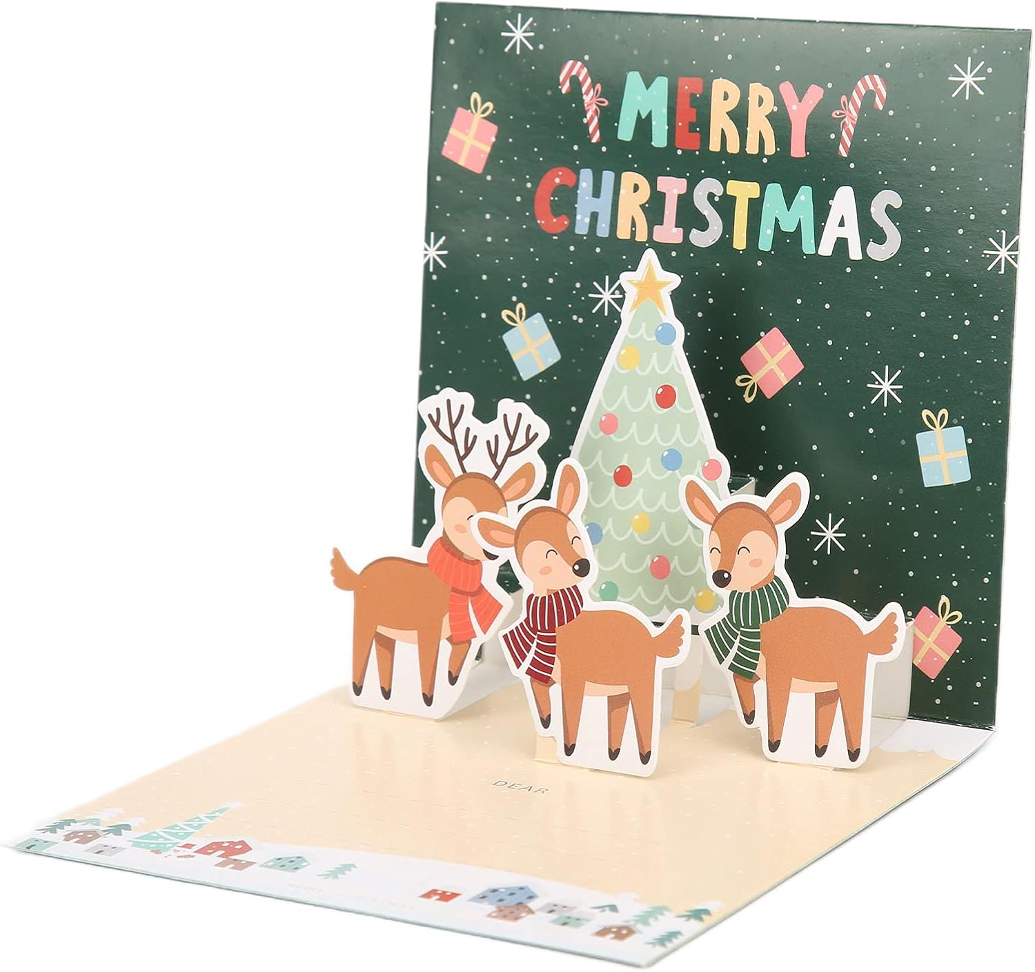 Christmas Special Decorative Tissue with Envelope Sticker Handcrafted 3D Popup Greeting Cards for Holiday, 3D Christmas Cards, Xmas Gift, All Occasion (F), 3D Christmas Cards, Christmas Special Decor