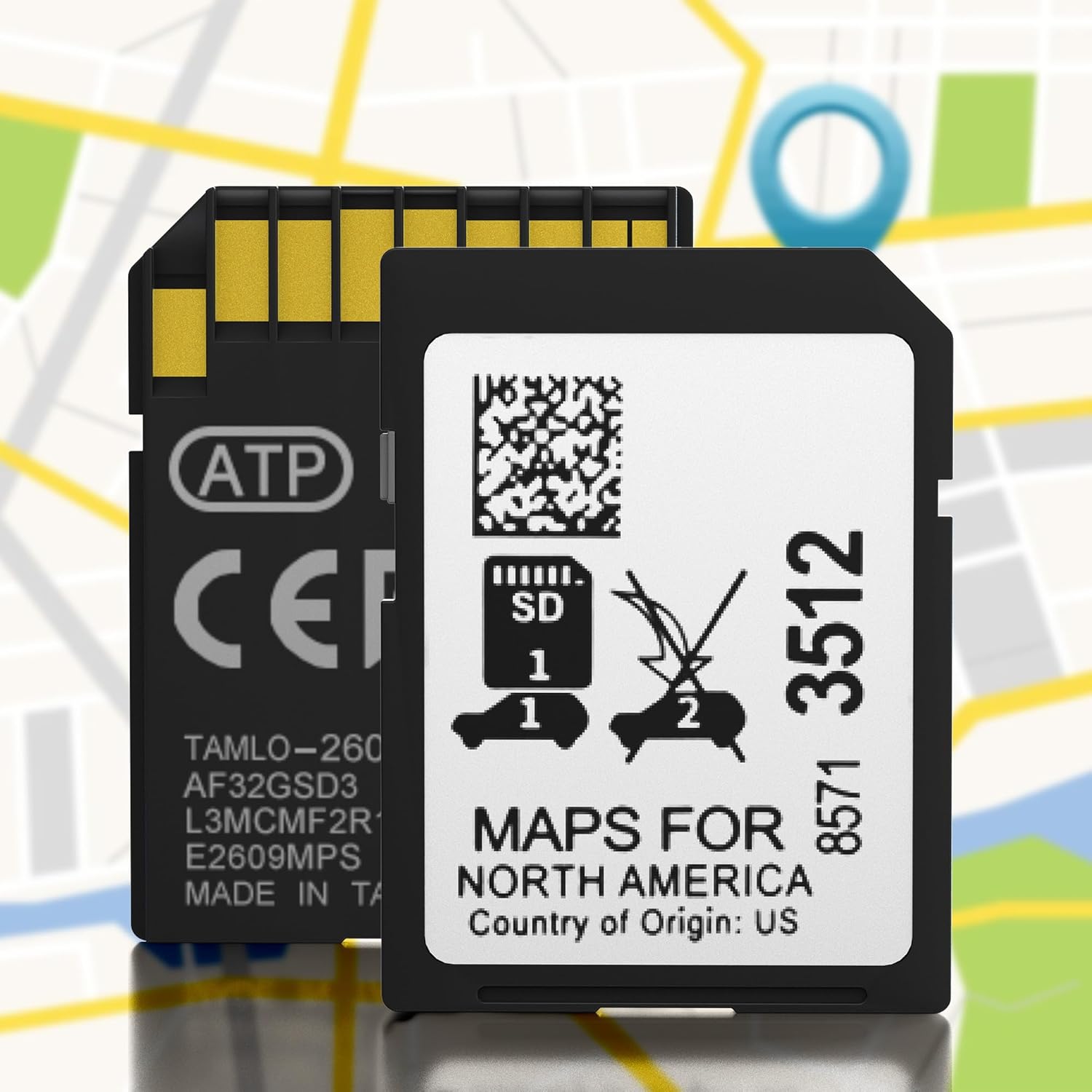 2026 Navigation SD Card Map, Latest GM Vehicles Navigation SD Card for USA/Canada/Mexico, SD Card Map Accessory for 2019-2024 GM Vehicles with Buick, Cadillac, Chevrolet, GMC, Part 8571 3512