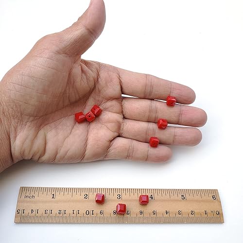 Miniatura 6 de Cuentas de vidrio aguamarina de 0.315 in para hacer joyas, 180 piezas cuadradas facetadas Crytal Spacer Beads Surtidos Accesorios para pulsera