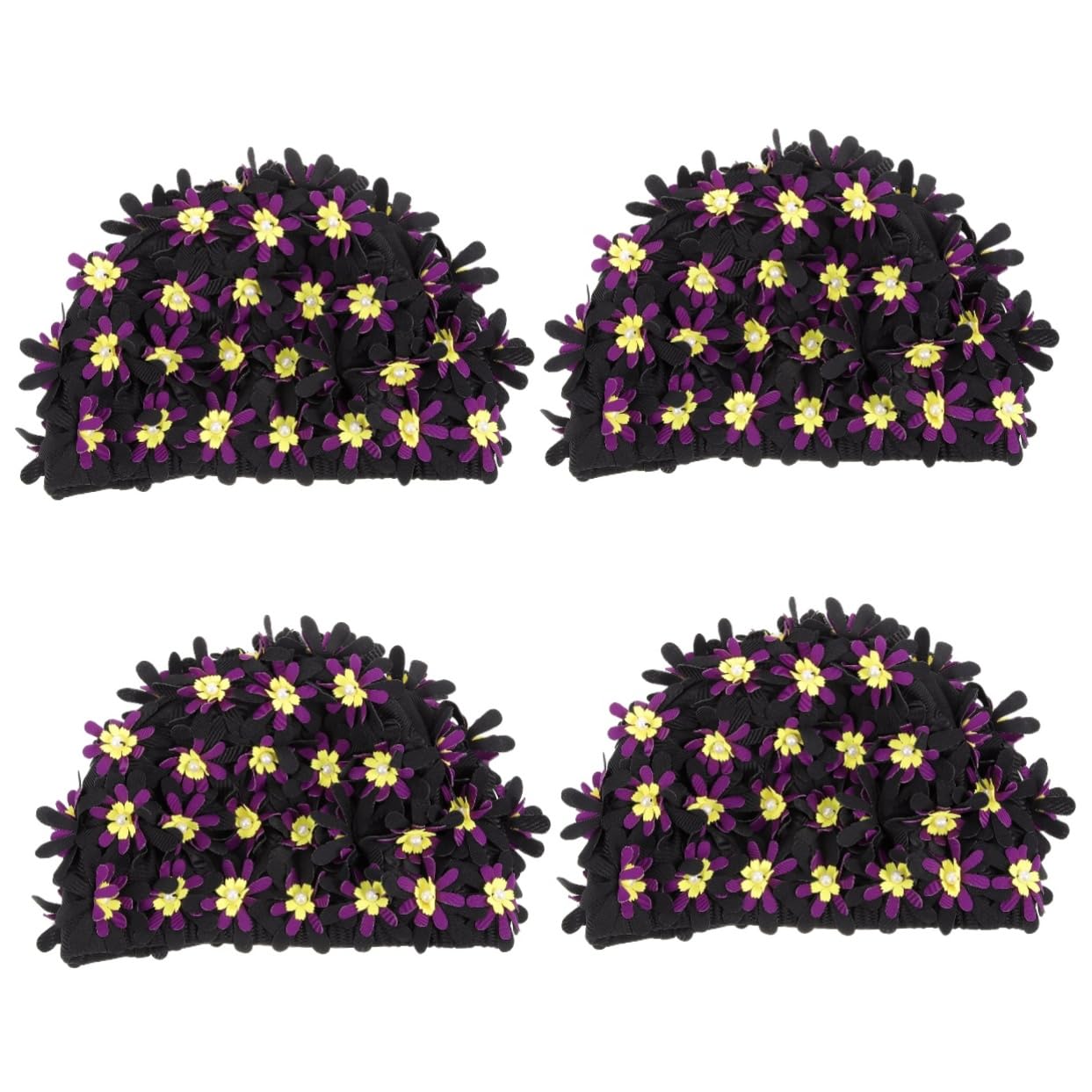 BESPORTBLE Gorro De Baño De Flores Gorro De Baño De Tela para Mujer y Adulto Gorro De Ducha Gorro De Baño Soul Cap Sombrero con Visera Cinturón De Natación para Adultos Poliéster