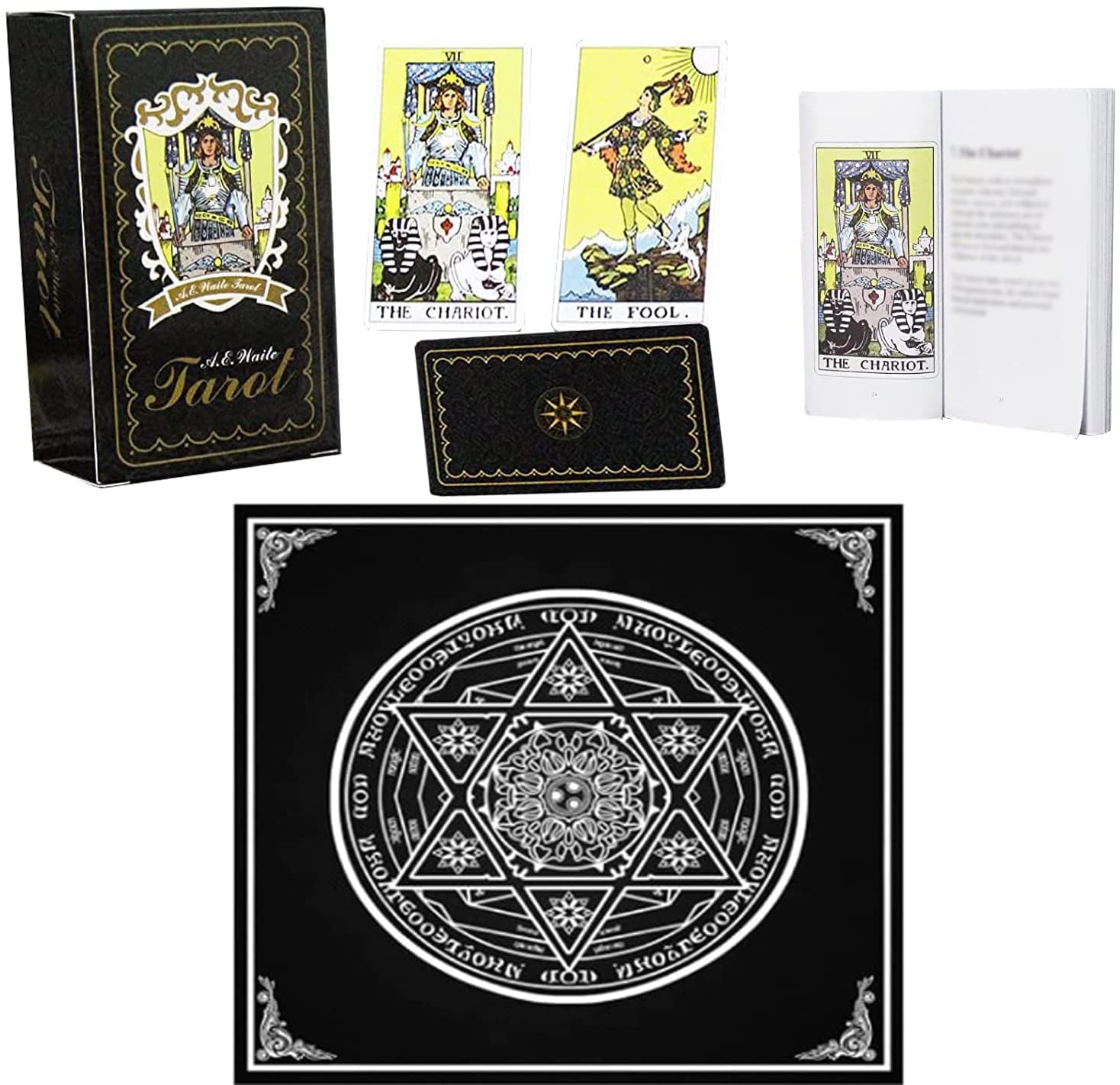 Tarot Card with Guide Book and Special Tarot Tablecloth Rider Tarot Cards Set for Beginners and Professional Players
