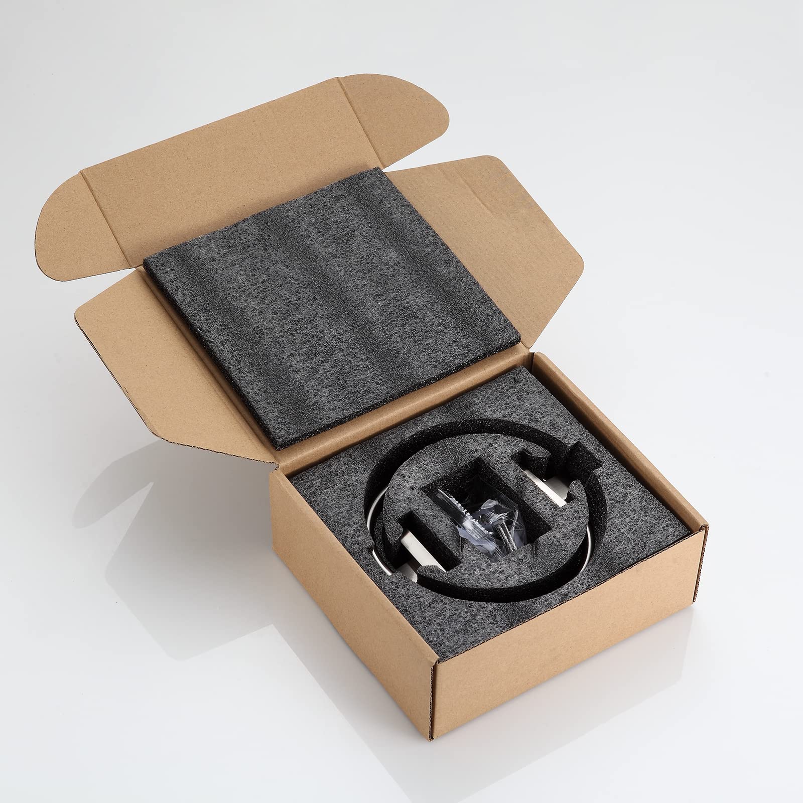 BVL Portasciugamani ad anello in nichel spazzolato, porta asciugamani ad anello per bagno e cucina, porta asciugamani rotondo in metallo da parete, confezione da 2 pezzi, 206322