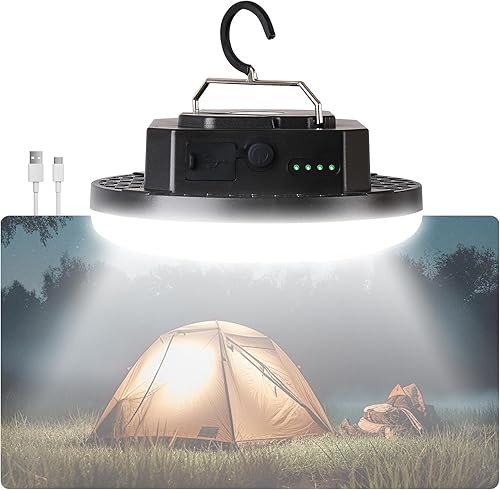 Miniatura 15 de Luz de carpa colgante recargable de 10000mAh con imán, LED de 30W 4000LM con 3 modos de iluminación de colores (control remoto), linterna