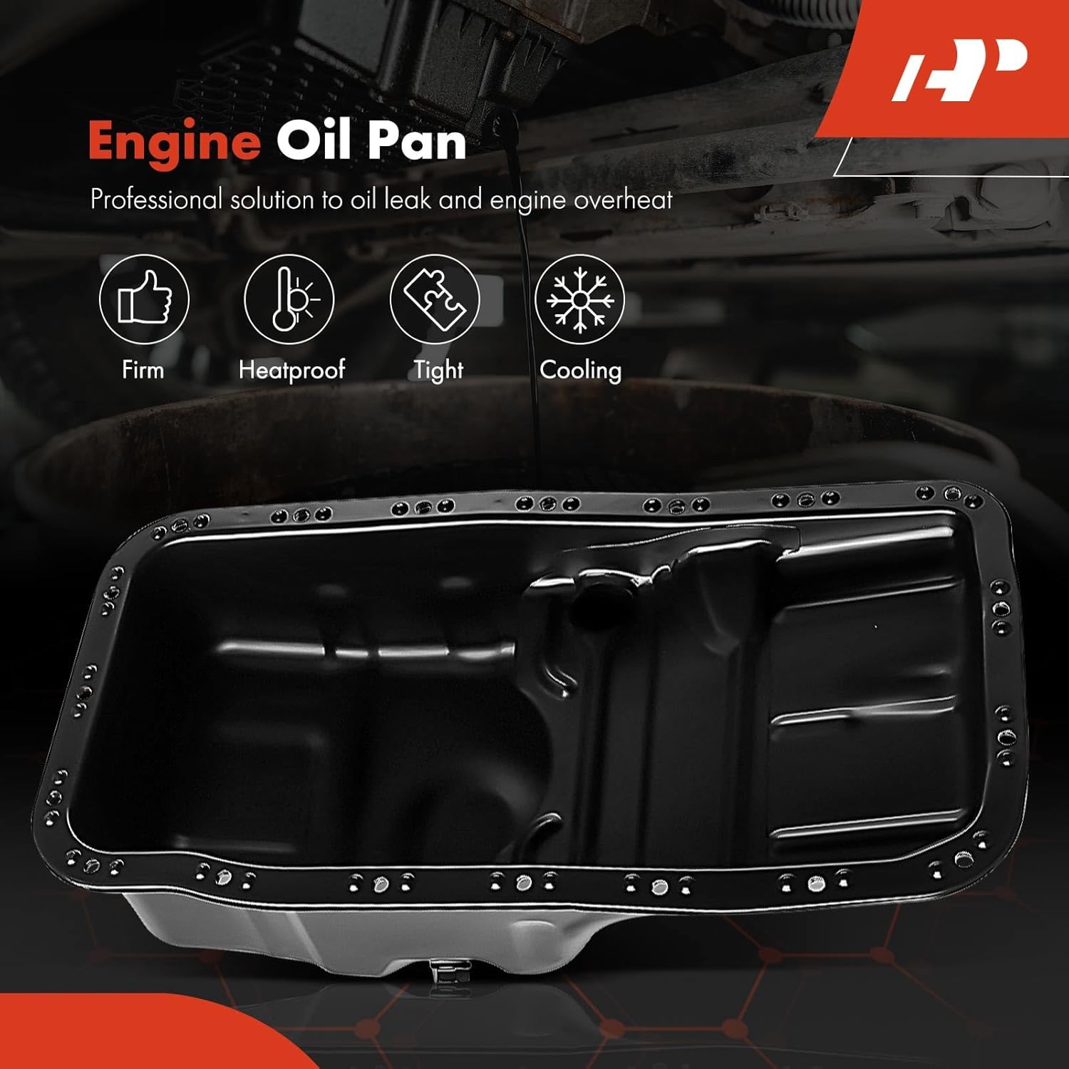 A-Premium Engine Oil Pan Sump with Drain Plug Compatible with Honda CR-V CRV 1997 1998 1999 2000 2001 2.0L