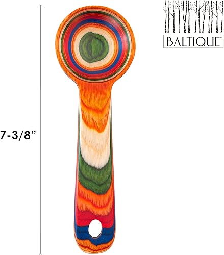 Miniatura 6 de Baltique Marrakesh Collection - Cuchara de café de madera, cuchara reutilizable de madera de abedul colorida para café molido, proteína en polvo y