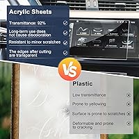 Vista 9 de KINLINK 6x12 Hojas de plexiglás de 1/8 pulgada de espesor, lámina de acrílico transparente fundido de 3 mm, tablero de plástico para proyectos