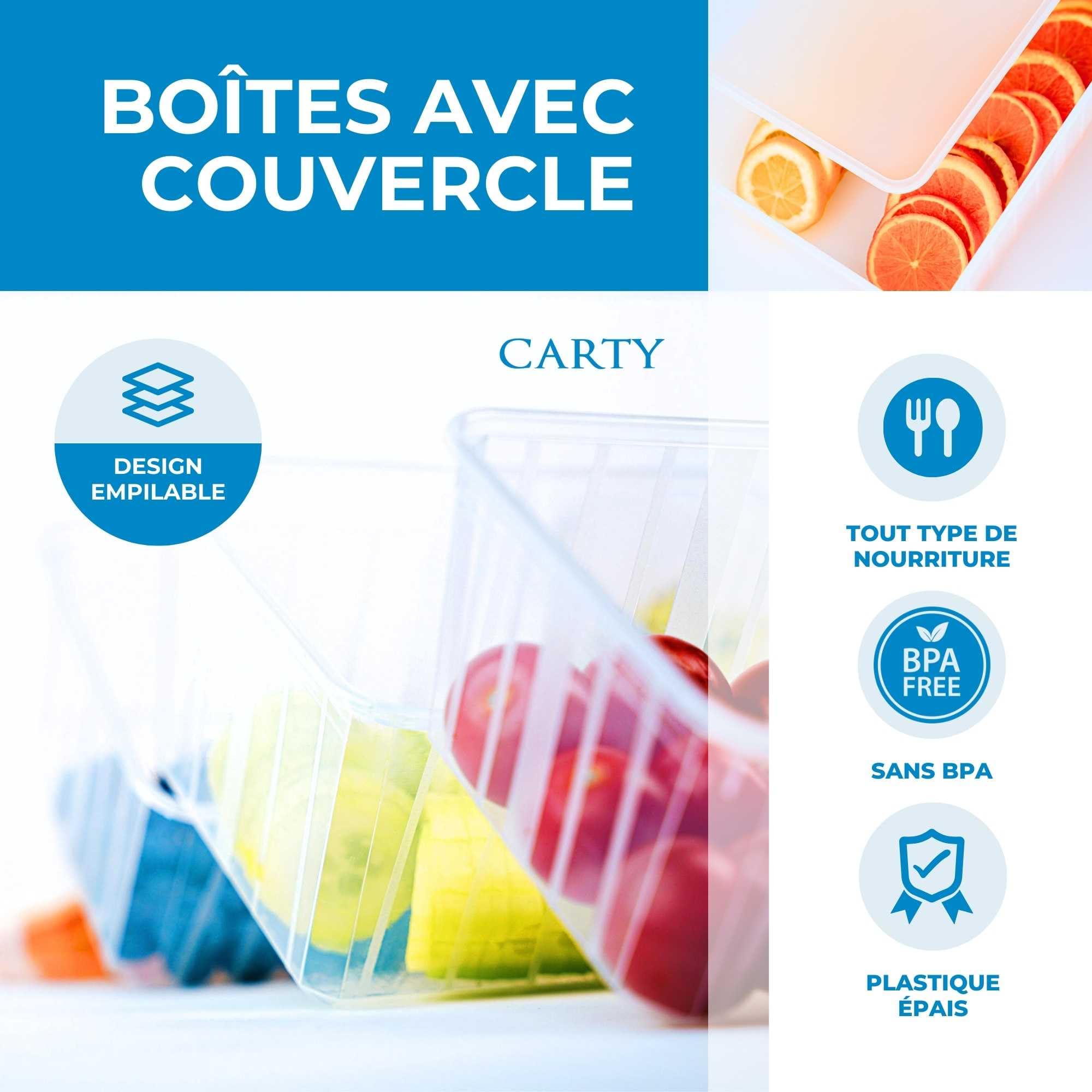 Carty Boîte alimentaire réutilisable 115cl Transparente